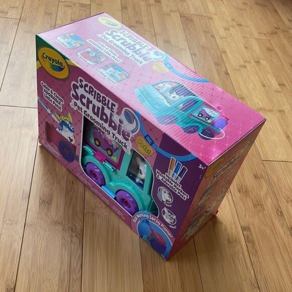 Crayola Scribble Scrubbie Pets Grooming Truck Color Toy 10 Piece Play Set New - Picture 2 of 4